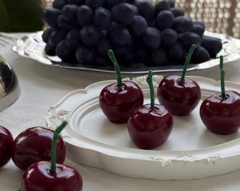 Set of cherry candles – table decoration, original gift, coconut wax