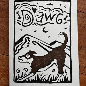 Boarder collie card/Downward dog cards/blank dog lover cards/5 x 7 dog lover cards/greeting cards for all occasions/handmade blank art cards