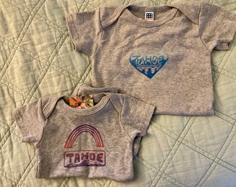 Organic Tahoe Baby short sleeve Heather grey onesie