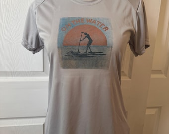 SALE-Unisex short sleeve swim shirt/sun protection surf/sup paddling top/sports top