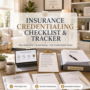Insurance Credentialing Checklist | Provider Enrollment Tracker | CAQH Guide | Medical Billing Printable PDF