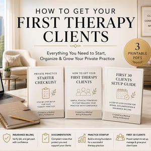 How to Get Your First Therapy Clients Bundle | Private Practice Startup Kit for Therapists | Beginner Therapist Business Plan