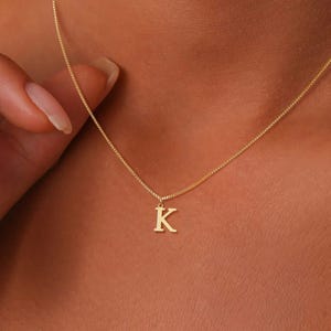 Letter Initial Necklace, Stainless Steel, Cute