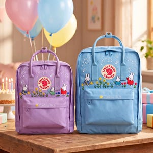 Custom Name Star Bunny Backpack, Personalized Birthday Gift, Big Sister Brother Christmas Present