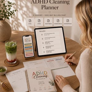 ADHD向け掃除プランナー（PDF印刷可能）｜掃除プランナールーティントラッカー｜オランダ語＋英語対応デジタルプランナー｜習慣トラッカーGoodNotes