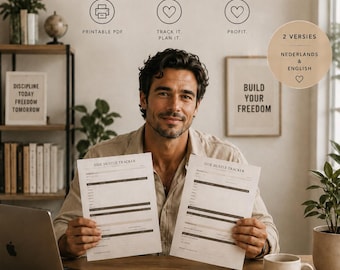 Side Hustle Tracker Printable PDF Inkomsten Bijhouden Zelfstandige Freelancer Digitale Download Nederlands Engels