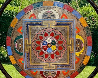 Gong tibétain artisanal – Authentique gong de guérison sonore en sept métaux pour la méditation, le yoga et le bien-être spirituel