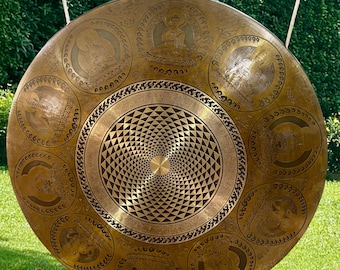 Gong tibetano artesanal: auténtico gong de siete metales para la sanación sonora, la meditación, el yoga y el bienestar espiritual.