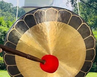 Gong tibetano artesanal: auténtico gong de siete metales para la sanación sonora, la meditación, el yoga y el bienestar espiritual.