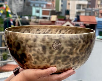 Auténtico cuenco tibetano | Hecho a mano en Nepal | Cuenco para meditación, yoga y sanación con sonido | Instrumento para terapia de chakras