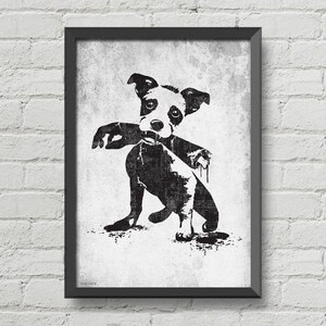 Gothic decor,Good dog,black and white art,funny prints,gothic decor,zombies poster,Horror poster,scary art,wall decor,dog print,horror art
