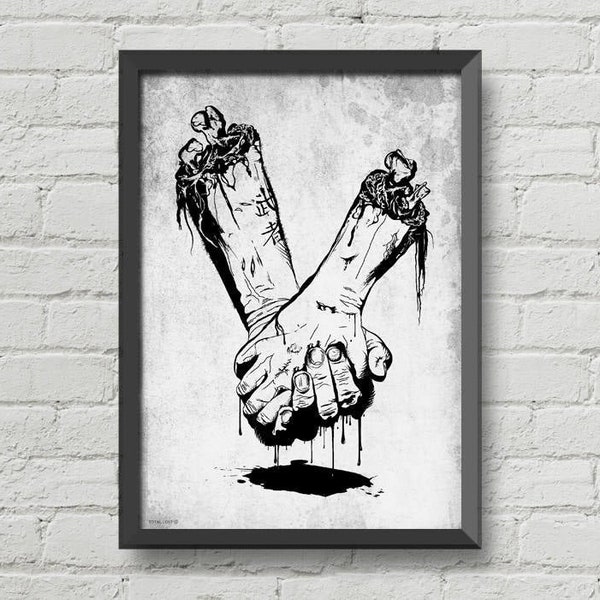 Till death do us part,gothic poster,gothic decor,black & white,horror decor,home decor,original art,gothic wall art,wall art,valentine’s day