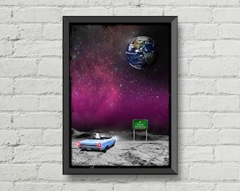 Missing home,space prints,Astronaut poster,galaxy prints,wall decor,home decor,man cave art,geeky gift ideas,man gift ideas,nasa print,print