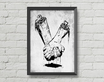 Till death do us part,gothic poster,gothic decor,black & white,horror decor,home decor,original art,gothic wall art,wall art,valentine’s day