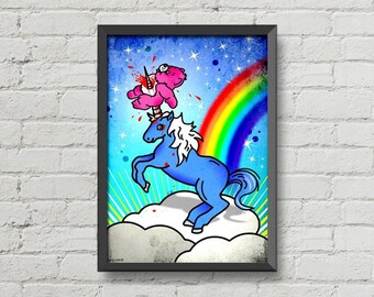 Unicorn poster,Unicorn print,wall art,gothic art,Funny art,geeky gift ideas,gothic gift ideas,rainbow art,cute decor,home decor,wall decor