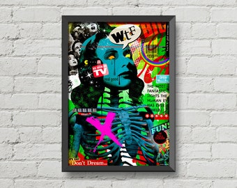 Collage poster,My lovely chaos 3,Original art,Collage poster,collage print,home decor,vintage art,Gothic art,collage art,wall art,wall decor