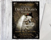 Printable wedding invitation,gothic wedding Invitation,customized Wedding Invitation,Gothic Invitation,skulls Invitation,gothic wedding