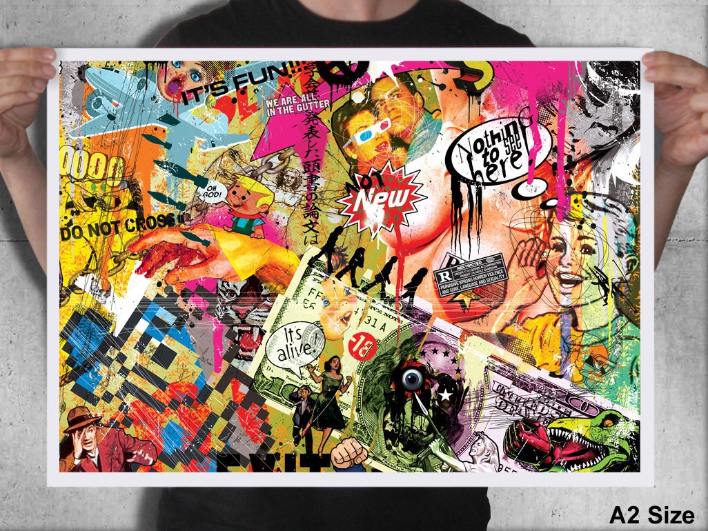 Pop Art,collage Art,collage Poster,mixed Media Art,collage
