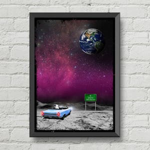Space poster,We have a long way to go,Space poster,moon poster,moon art,astronaut poster,galaxy prints,wall decor,man cave art,wall art
