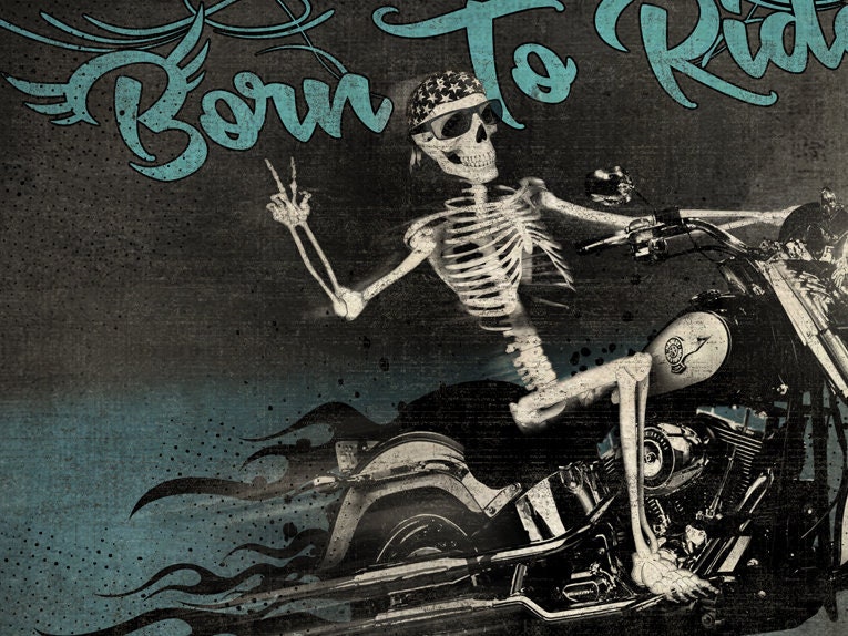 Born to Ride,biker Poster,motorcycle Poster,man Cave Art,rock and Roll ...