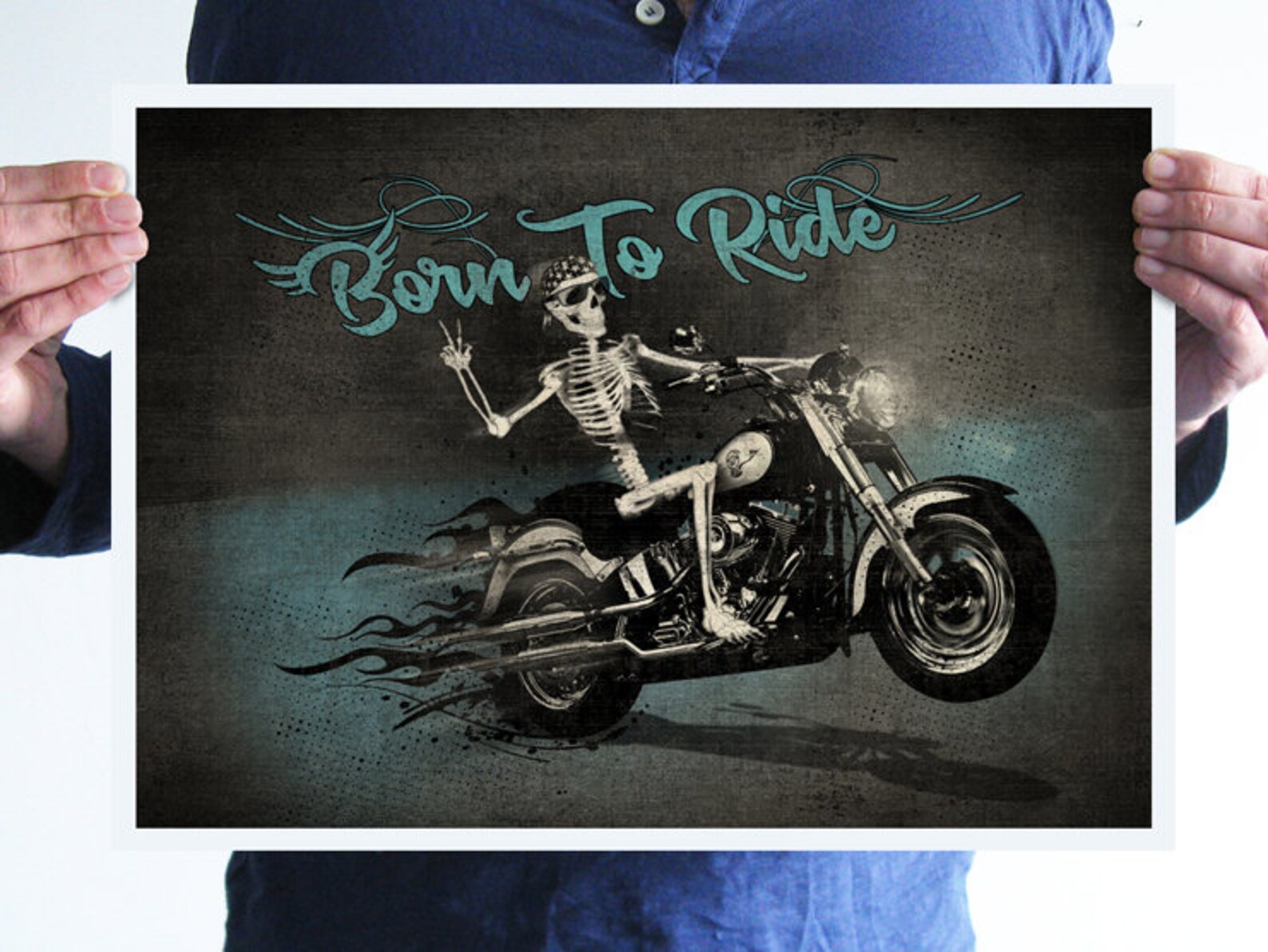 Born to Ride,biker Poster,motorcycle Poster,man Cave Art,rock and Roll ...