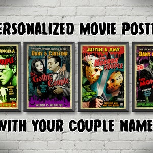 Presente personalizado com os nomes do seu casal, Ideias para presentes personalizados, pôster de filme, pôster de Frankenstein, Ideias para presentes personalizados, Ideias para presentes de aniversário