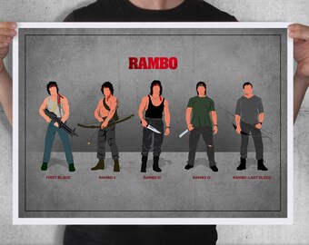 Rambo Sign Rambo Logo Shelf Wall Art Display Desk Art Cult Film Classic Game Comic ...