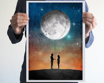 Personalisierter Kunstdruck mit Ihren eigenen Paar-Silhouetten, personalisierte Geschenkidee, personalisiertes Paargeschenk, Hochzeitsgeschenkidee