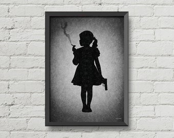 Gothic poster,Kids today,Gothic artwork,Gothic wall decor,home decor,black and white,gothic art,horror poster,Gothic decoration,woman cave