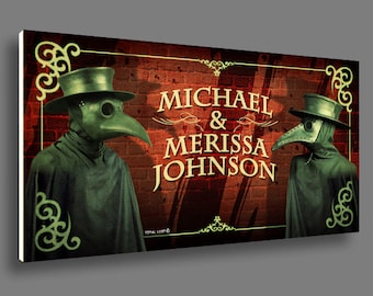 Plague doctor sign,Front door sign,custom plaques,Gothic door signs,gothic decoration,home decor,door signs,Personalized gifts,Custom gifts