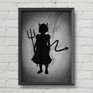 Impresión gótica, decoración de pared gótica, arte gótico, decoración de pared, decoración del hogar, arte de silueta, póster en blanco y negro, arte gótico, decoración gótica, póster de terror