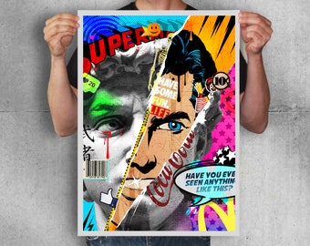 Collage print,Original art,Collage poster,collage poster,home decor,vintage art,retro art,collage art,wall art,wall decor,colorful art
