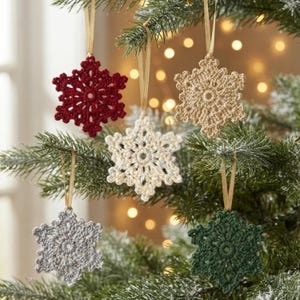 Crochet Snowflake Pattern | Easy Christmas Ornament PDF | Winter Tree Decor Digital Download | Beginner Crochet Gift Idea
