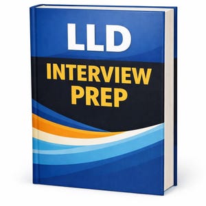 May include: A hardback book titled "LLD INTERVIEW PREP" with a blue cover and white text. The cover features a dark blue background with yellow text and a wave design in blue, orange, and white.