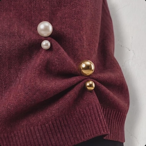Perlen Pullover Clips 6er Set | Faux Perlen Gold Cardigan Pins | Schal Blusen Broschen Nadeln Deko | Geschenk für Sie
