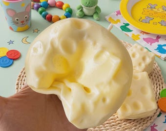Squishy Cheese Toy, Soft Novelty Gift, Cute Sensory Fidget Toy, Stress Relief Squeeze Toy,  Funny Birthday Gift for Kids, Teens & Adults