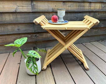 Maple Medieval Folding Stool Portable Seat Chair for Reenactment, SCA, Renaissance, Faire
