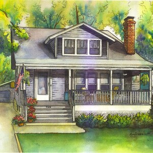 Custom House Painting in Watercolor Architectural sketch of your home Home portrait image 2