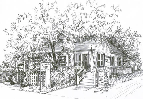 Custom House Drawing in Ink, Personalized Sketch of Your Home or ...