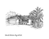 Custom house portrait in ink, architectural sketch of your home, unique gift, commissioned ink sketch from your photo
