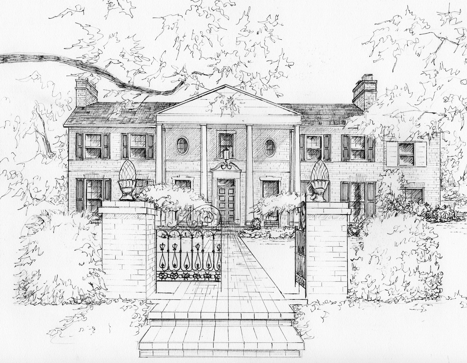 Pen and Ink Drawing of Your Home Custom Illustration of Your Etsy