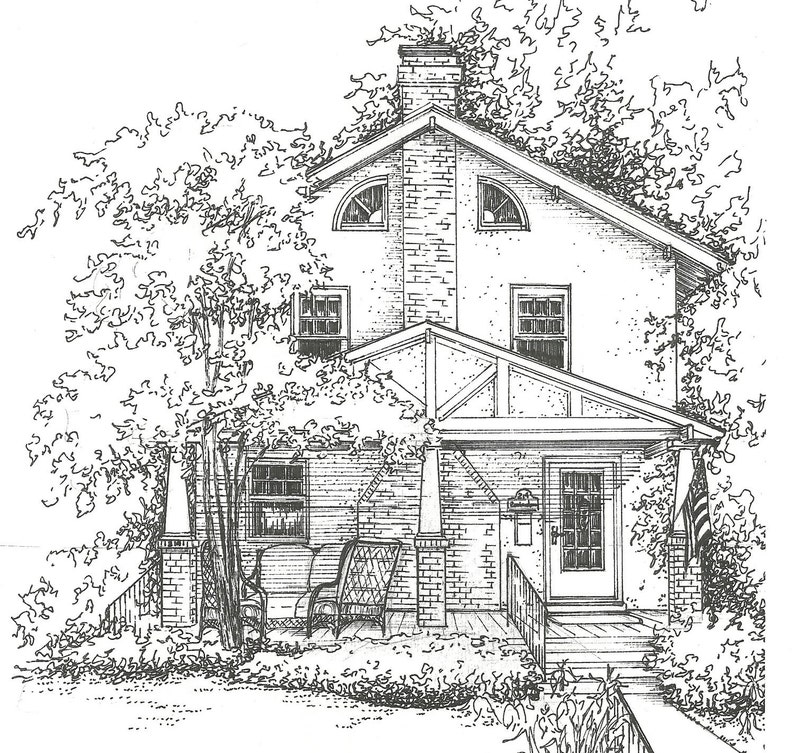 Commission an Original Ink House Drawing Architectural sketch of home in black ink Home portrait Custom house drawing image 2