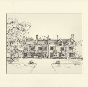 Custom House Sketch, hand drawn home portrait in ink, commissioned architectural drawing from photo Bild 8