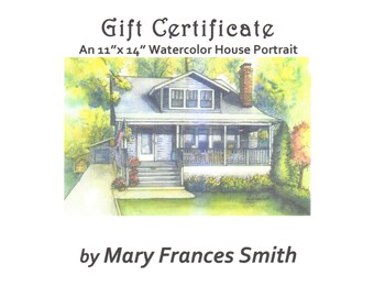 Watercolor painting of your home, gift certificate for house portrait, family history, ancestral home  architectural illustration