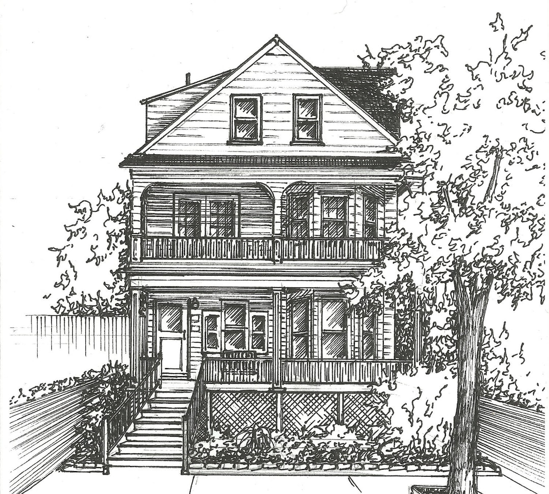 Buy Commission an Original Ink House Drawing Architectural Online ...