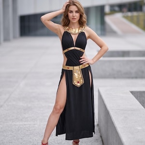 black and gold goddess dress Outfit Occasionwear-dresses
