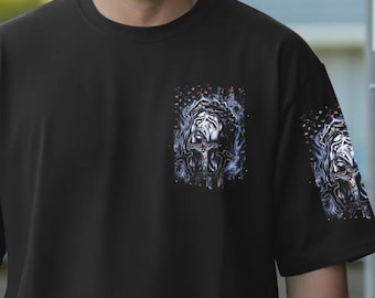 Solo me arrodillo ante un hombre. Camisa estampada para hombre.