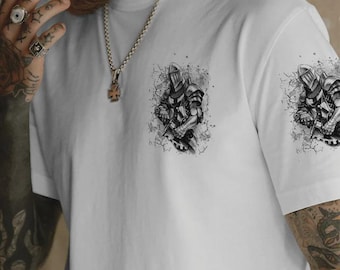 Camisa para hombre con estampado integral "Un guerrero de Cristo"