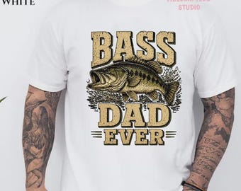 Camiseta con estampado de Bass Dad Ever Fishing, de algodón Comfort Colors.