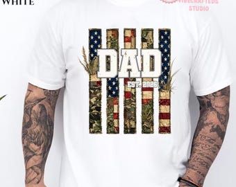 Camiseta patriótica para papá, estampado de camuflaje con bandera estadounidense, diseño Est 2026